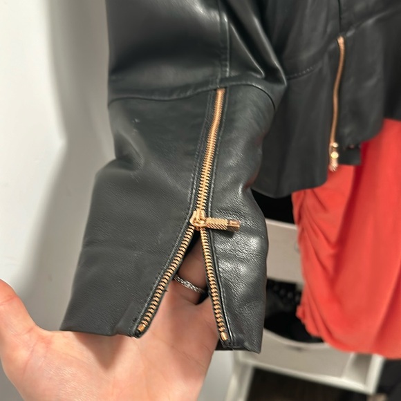 Ted Baker Leather Moto Jacket. Size 3. - Picture 5 of 7